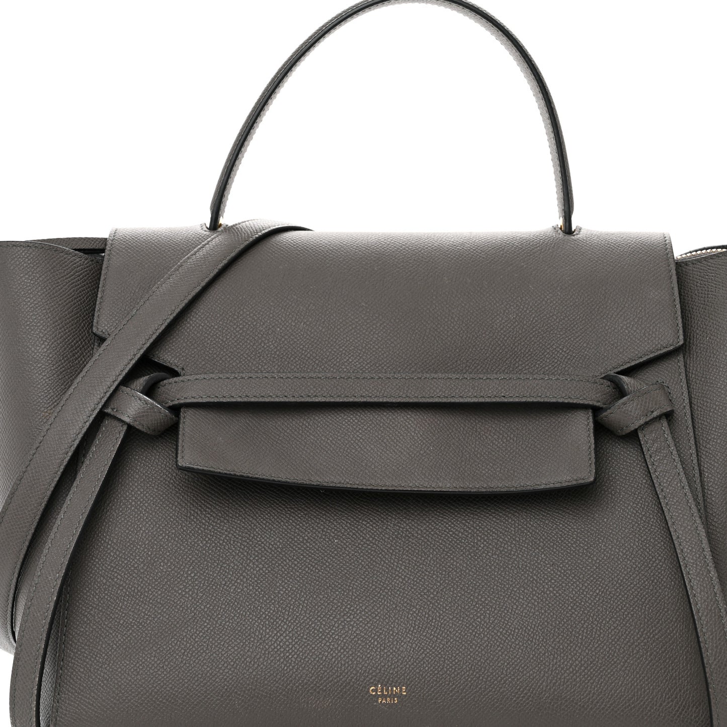 Grained Calfskin Mini Belt Bag Grey