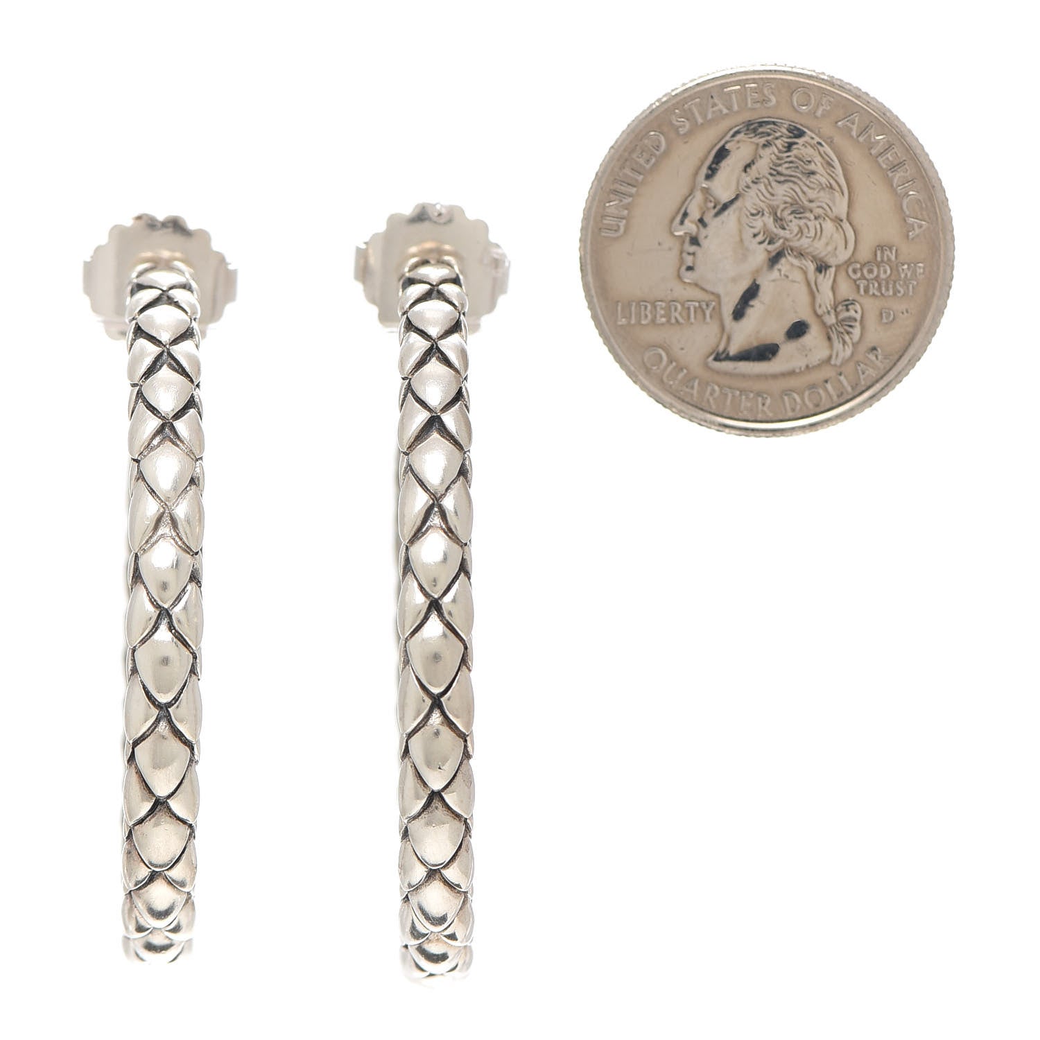 John Hardy Sterling Silver Cobra Hoop Earrings 2 of 4