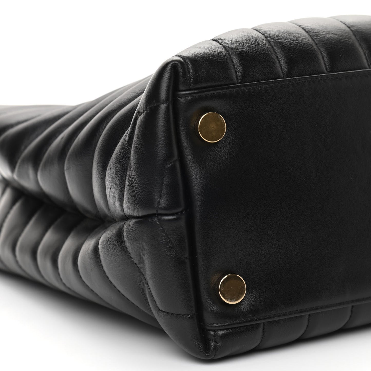 Calfskin Y Quilted Monogram Large Loulou Shopper Black