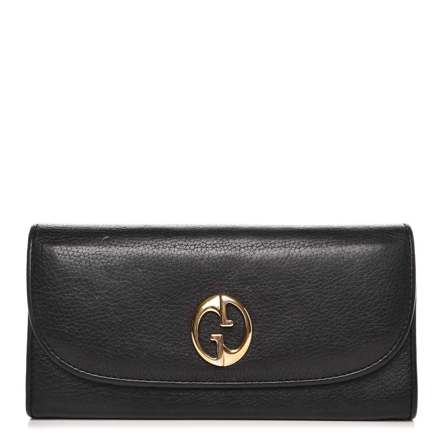 Gucci Calfskin 1973 Continental Clutch Wallet Black 1 of 8