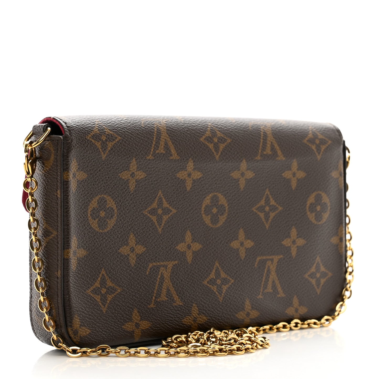 Monogram Pochette Felicie Chain Wallet Fuchsia