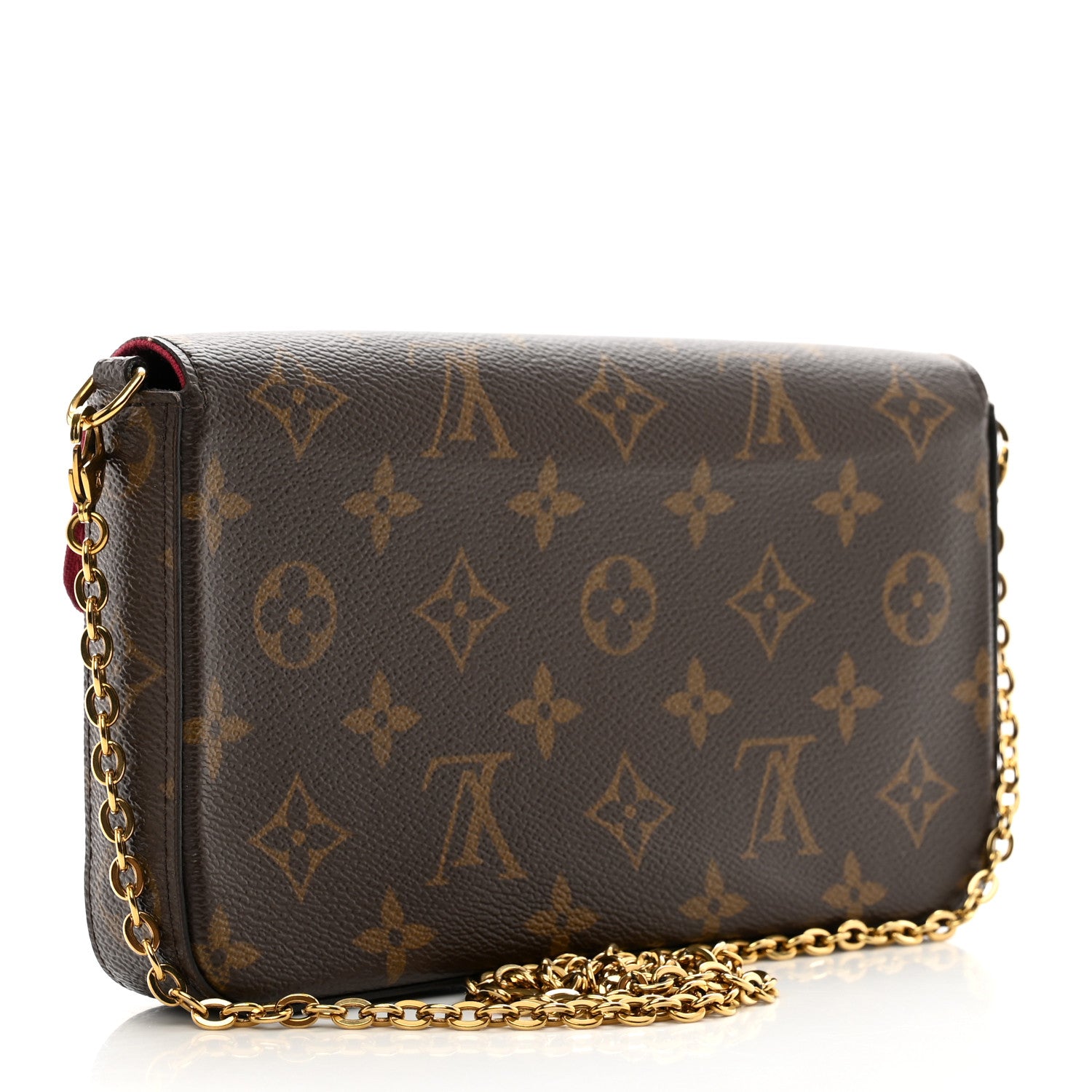 Louis Vuitton Monogram Pochette Felicie Chain Wallet Fuchsia 4 of 15