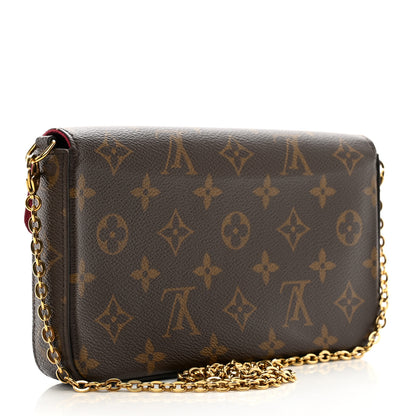Louis Vuitton Monogram Pochette Felicie Chain Wallet Fuchsia 4 of 15