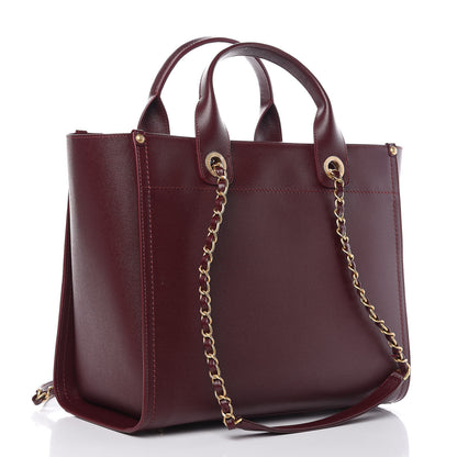 Chanel Caviar Small Studded Deauville Tote Burgundy 4 of 11