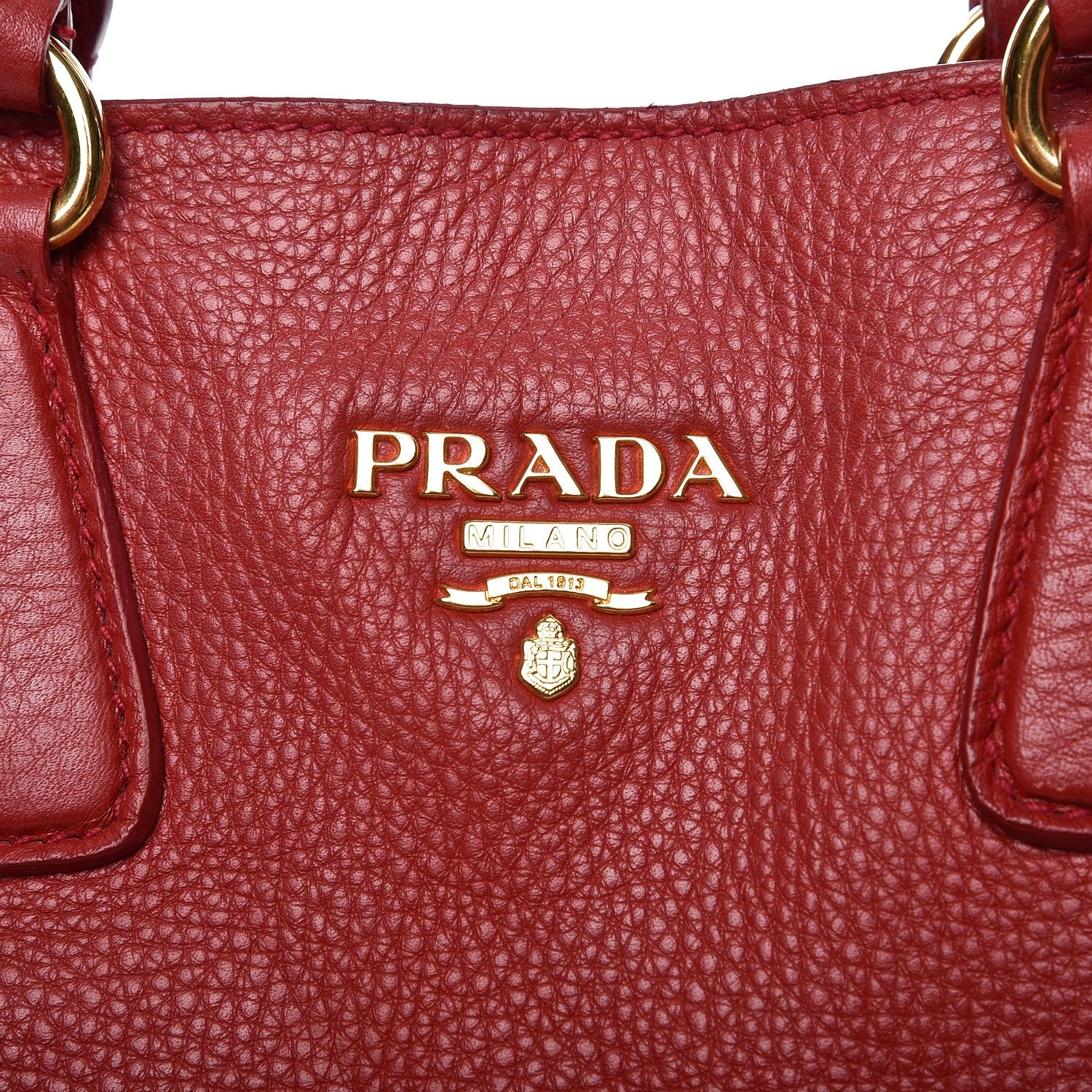 Prada Vitello Daino Side Zip Tote Rosso 11 of 16