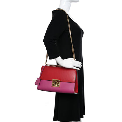 Gucci Moon Calfskin Bi-Color Medium Padlock Shoulder Bag New Rosette Hibiscus Red 2 of 14