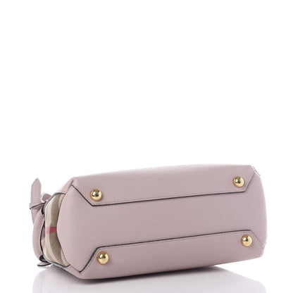 Burberry Grainy Calfskin House Check Small Banner Tote Light Pink 3 of 10