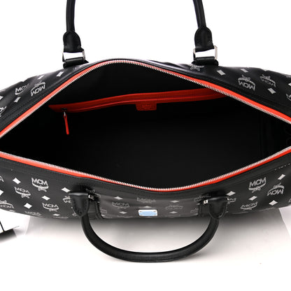 MCM Visetos Reflective Nylon Traveler Weekender Bag Black 4 of 4
