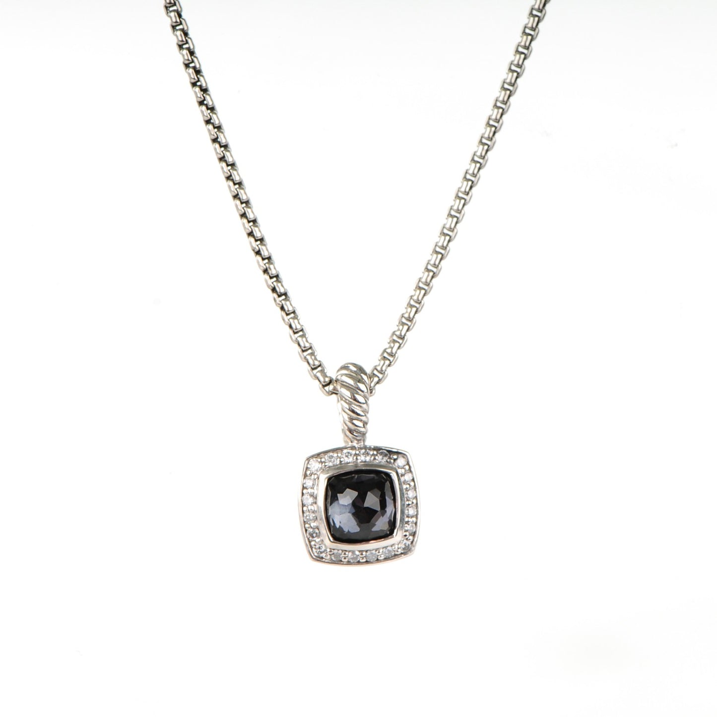 Sterling Silver Black Orchid Diamond 7mm Petite Albion Necklace