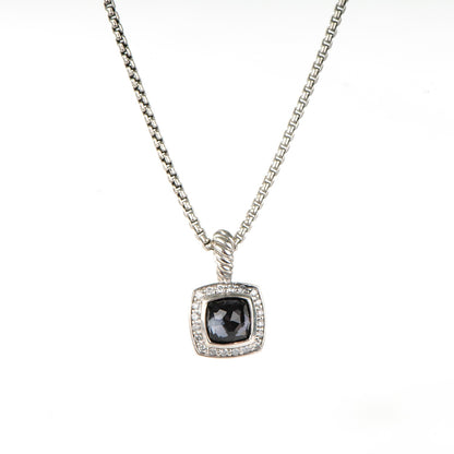 David Yurman Sterling Silver Black Orchid Diamond 7mm Petite Albion Necklace 3 of 6