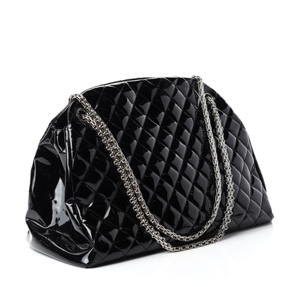 Chanel Patent Quilted Large Just Mademoiselle Bowling Bag Black 3 of 10