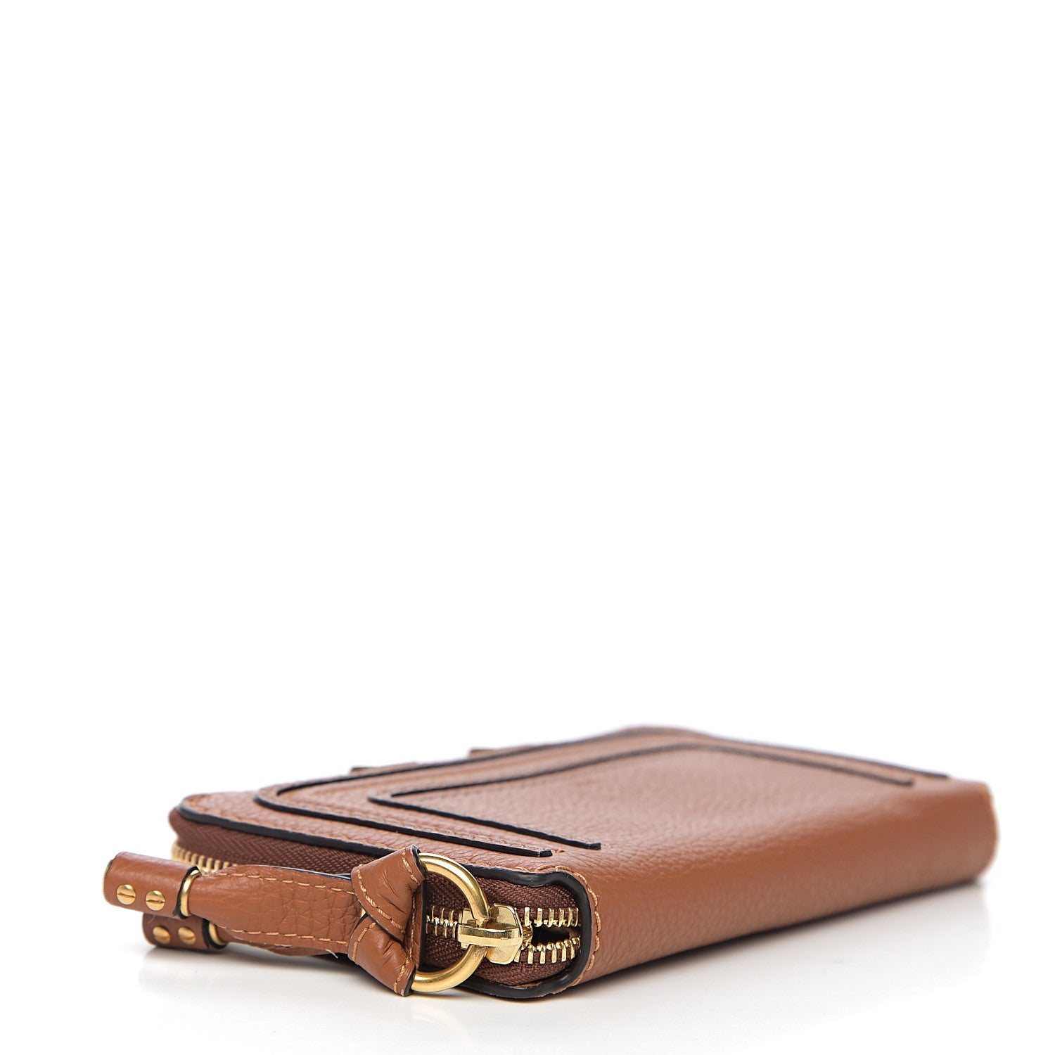 Chloe Grained Calfskin Marcie Long Zip Around Wallet Tan 3 of 5