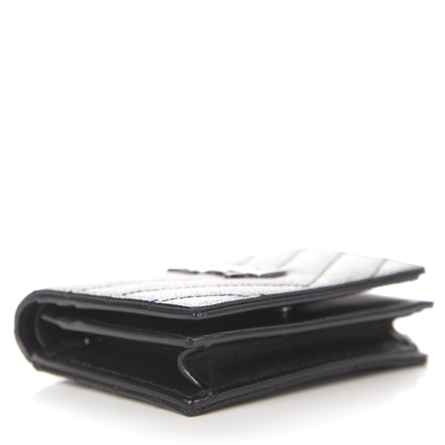 Grain De Poudre Matelasse Chevron Monogram Card Case Black