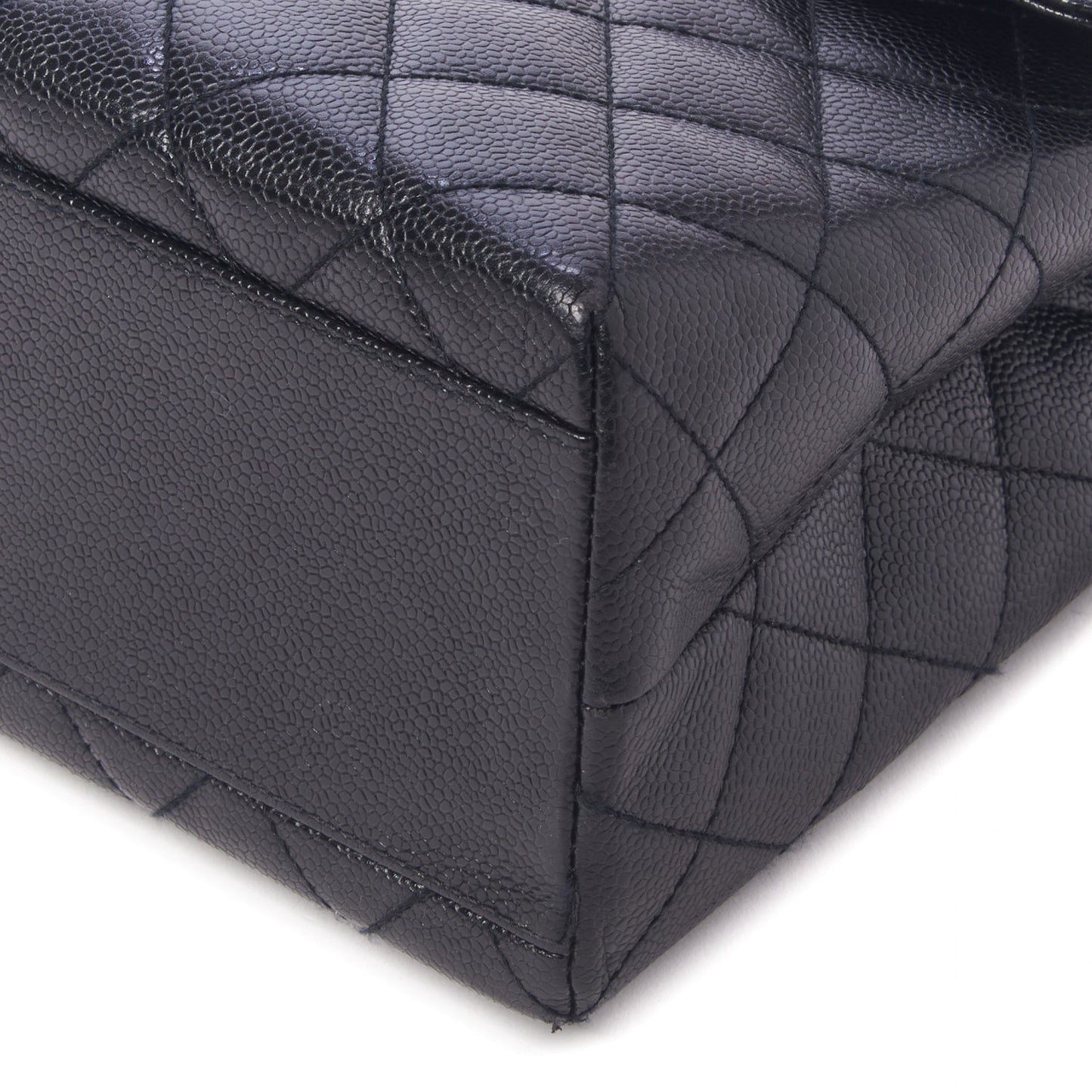Caviar Quilted Jumbo Kelly Flap Black