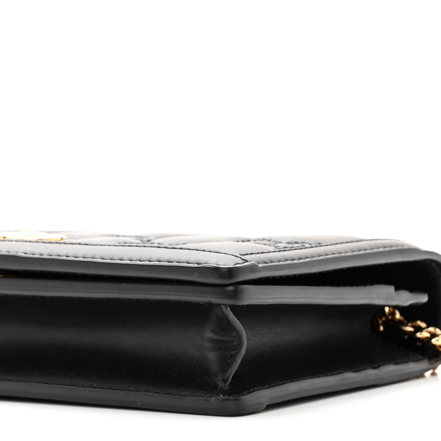 Calfskin GG Matelasse Chain Wallet Black