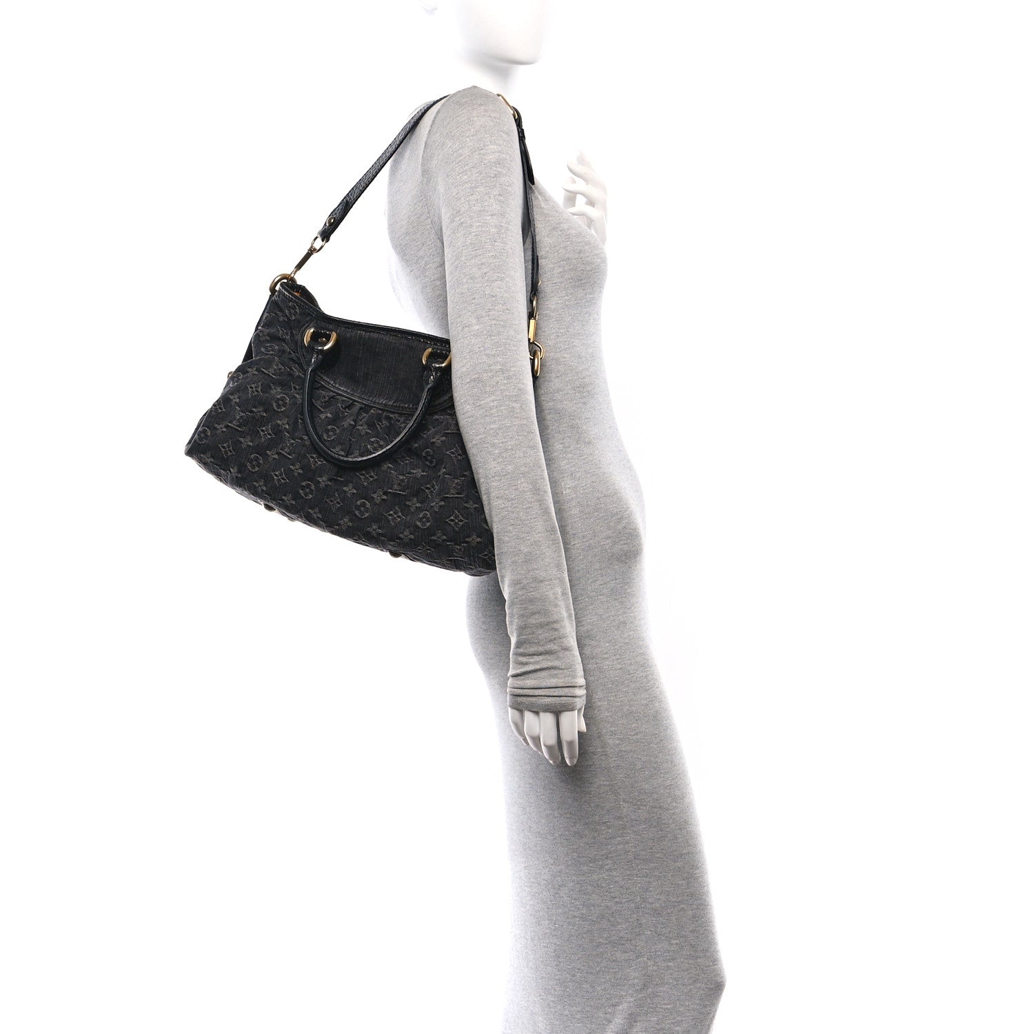 Louis Vuitton Denim Neo Cabby MM Black 2 of 9