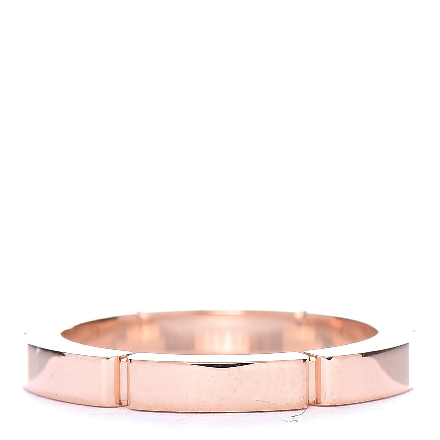 18K Pink Gold Diamond Maillon Panthere Wedding Band Ring 49 4.75
