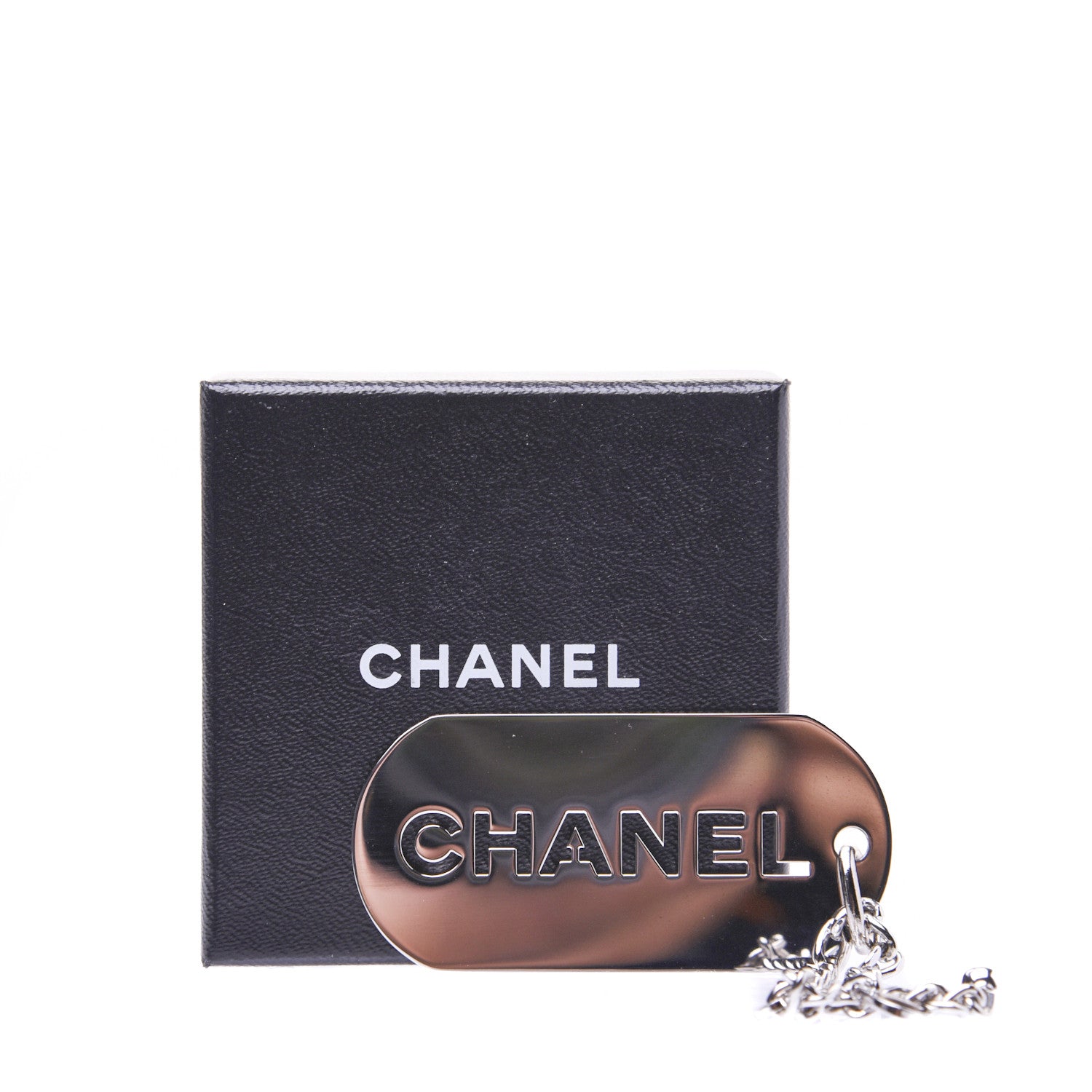 Chanel Dog Tag Key Charm Silver 12 of 12