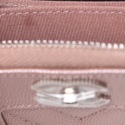 Chanel Metallic Caviar Chevron Quilted Vintage Mademoiselle Zip Coin Purse Pink 8 of 8