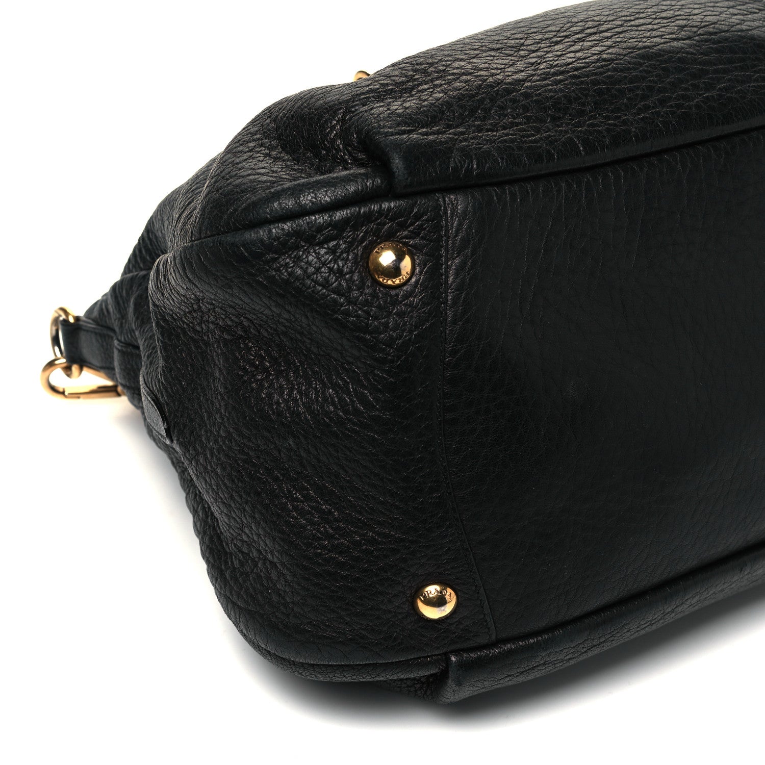 Prada Cervo Deerskin Chain Shoulder Bag Black 6 of 7