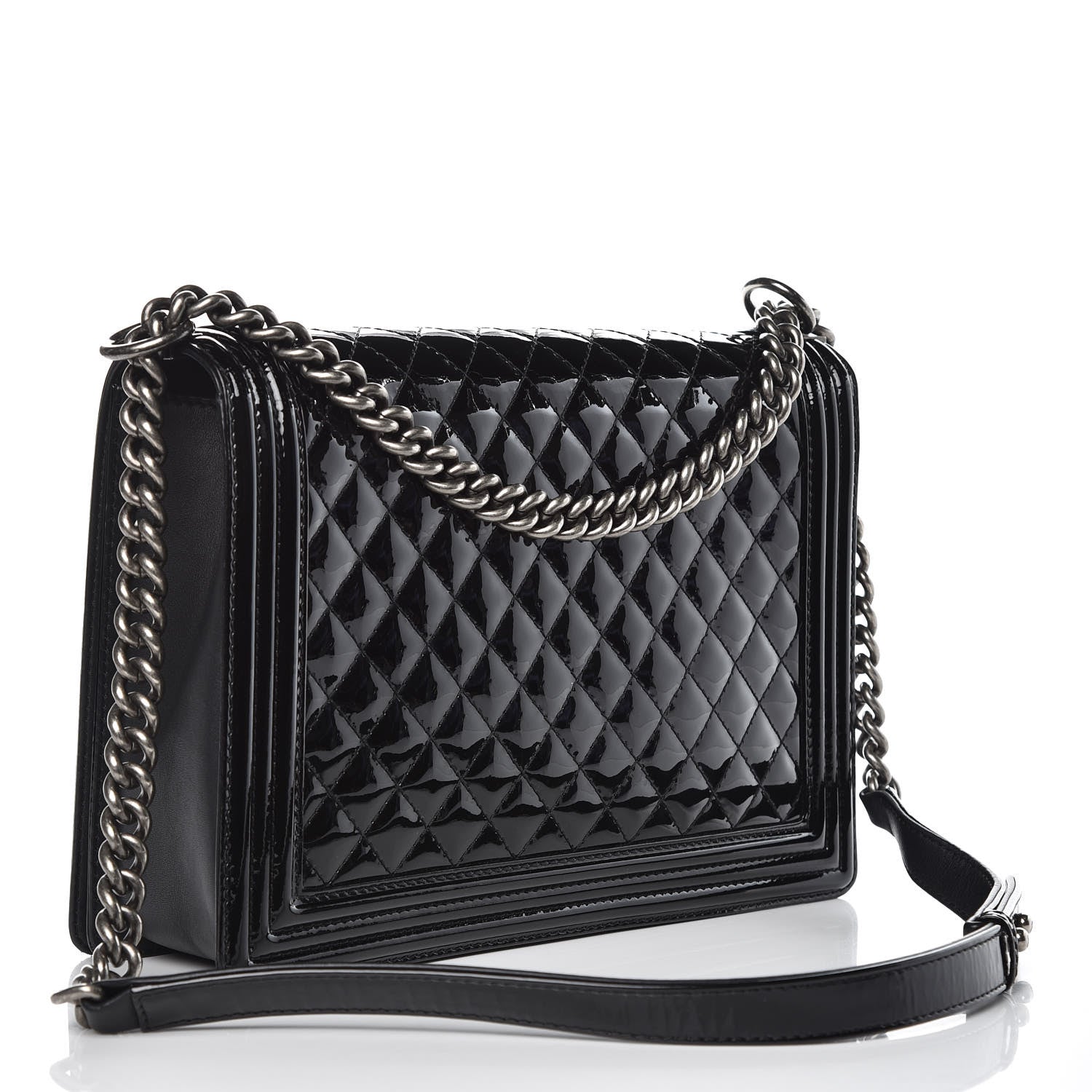Chanel Patent Quilted Large Boy Flap Black 3 of 14