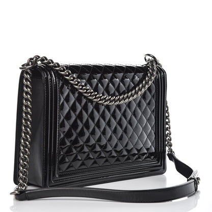 Chanel Patent Quilted Large Boy Flap Black 3 of 14