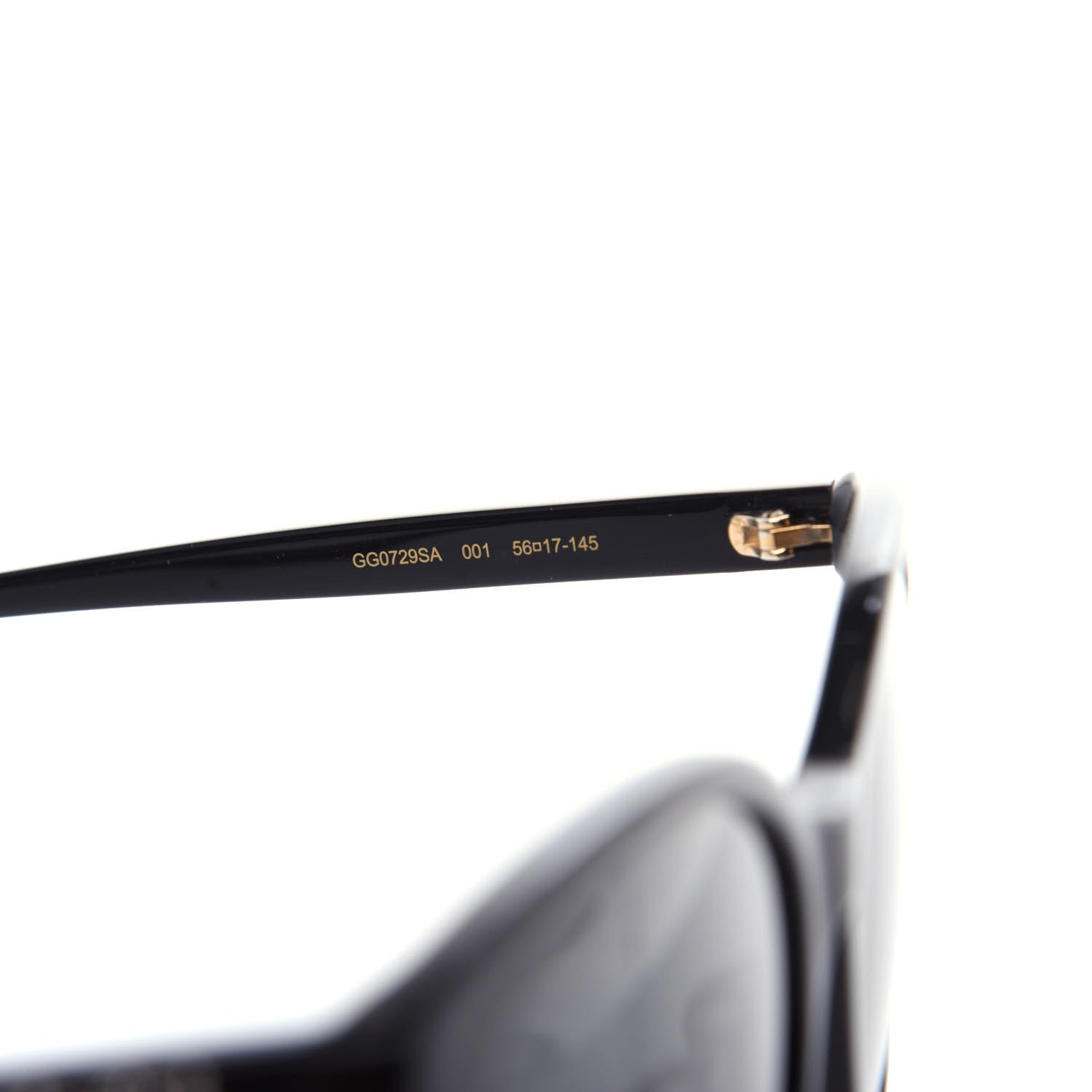 Gucci Acetate Round Frame Crystal Sunglasses GG0729SA Black 6 of 7