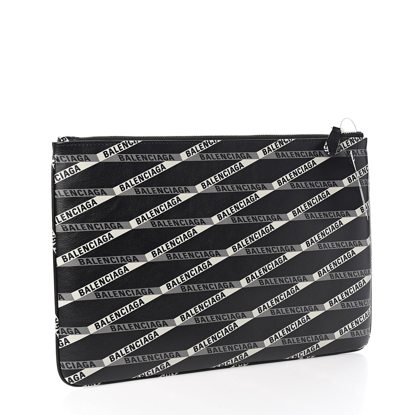 Calfskin Losange Monogram Ville Zip Pouch Black Grey
