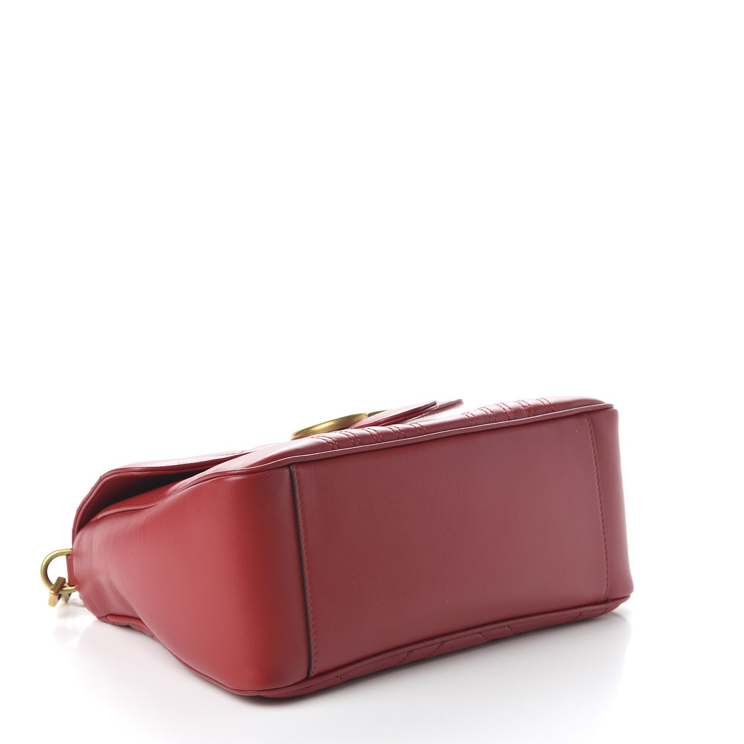 Gucci Calfskin Matelasse Small GG Marmont Top Handle Shoulder Bag Hibiscus Red 4 of 10