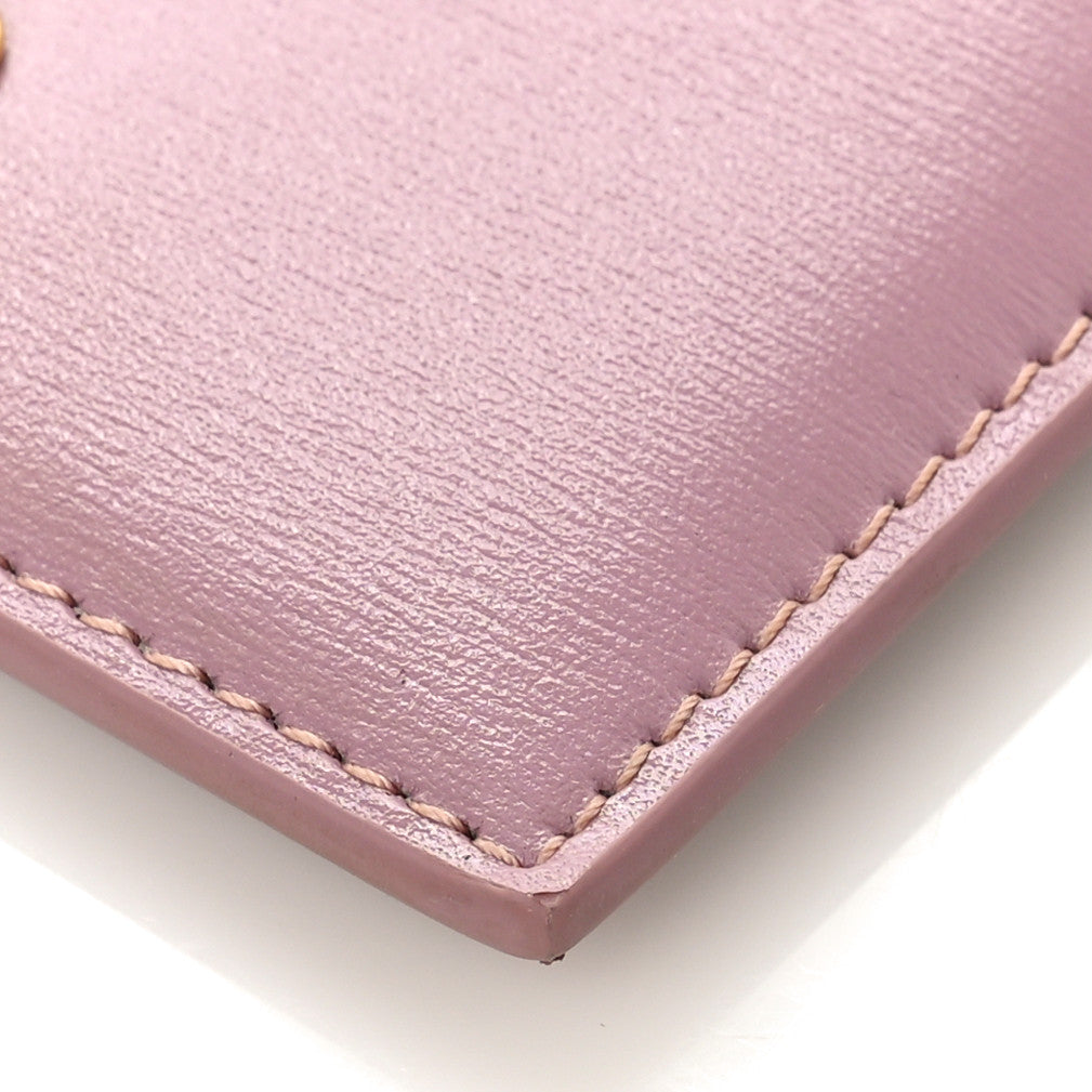 Celine Shiny Calfskin Triomphe Card Holder Petal 8 of 9