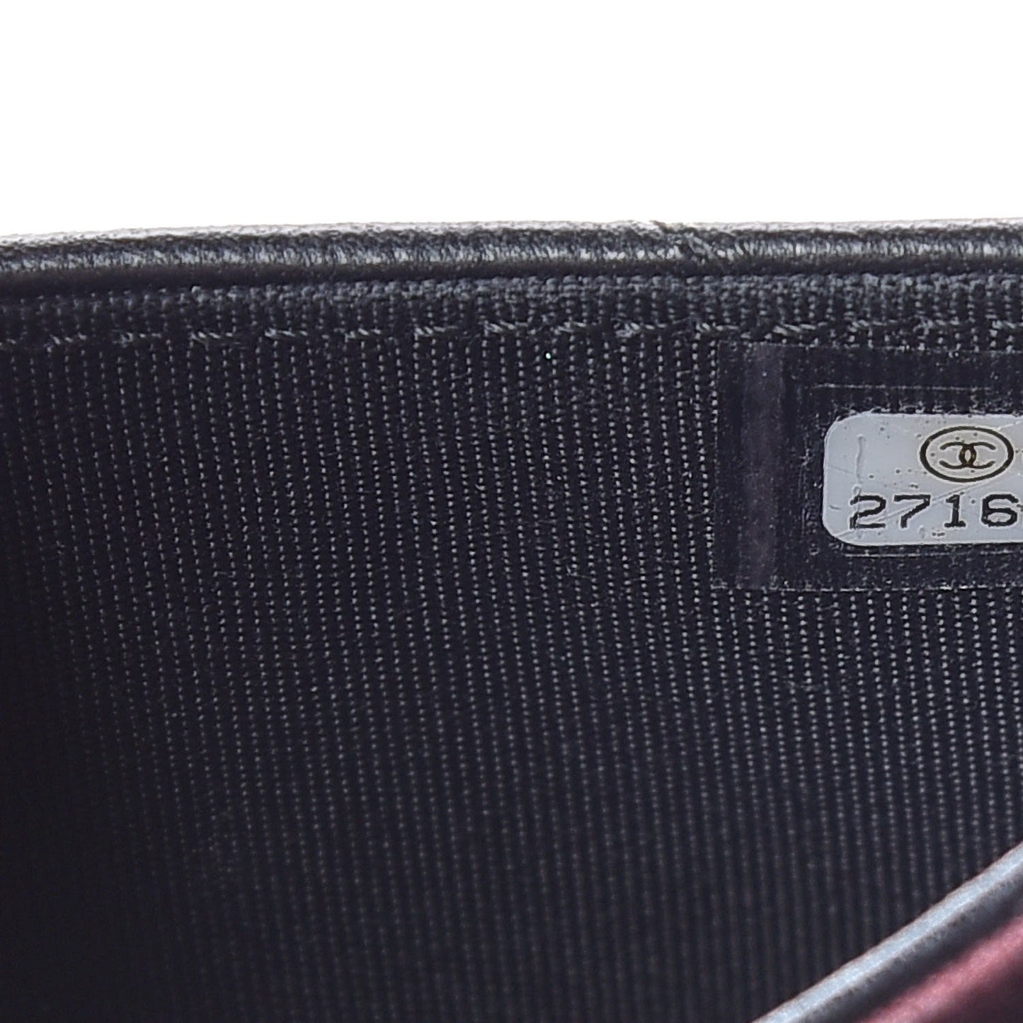 Lambskin Chevron Quilted Flap Card Holder Black