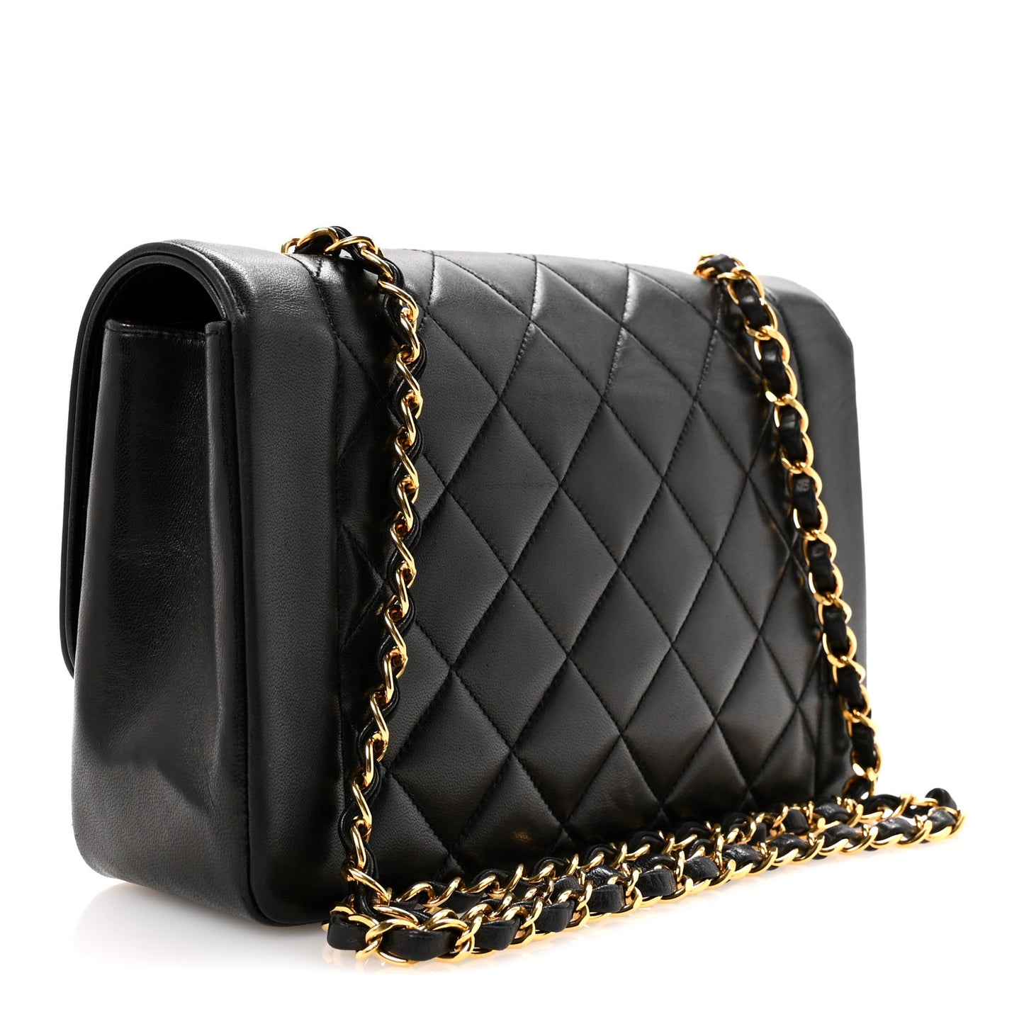 Lambskin Quilted Medium Single Flap Black
