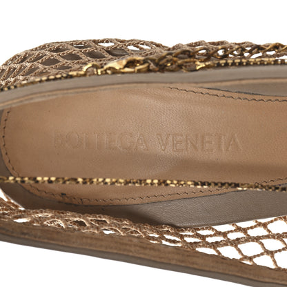 Bottega Veneta Mesh Nappa Chain Sandals 40 Beige Pony 8 of 9