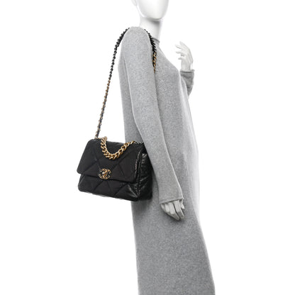 Chanel Lambskin Quilted Large Chanel 19 Flap Black 2 of 10