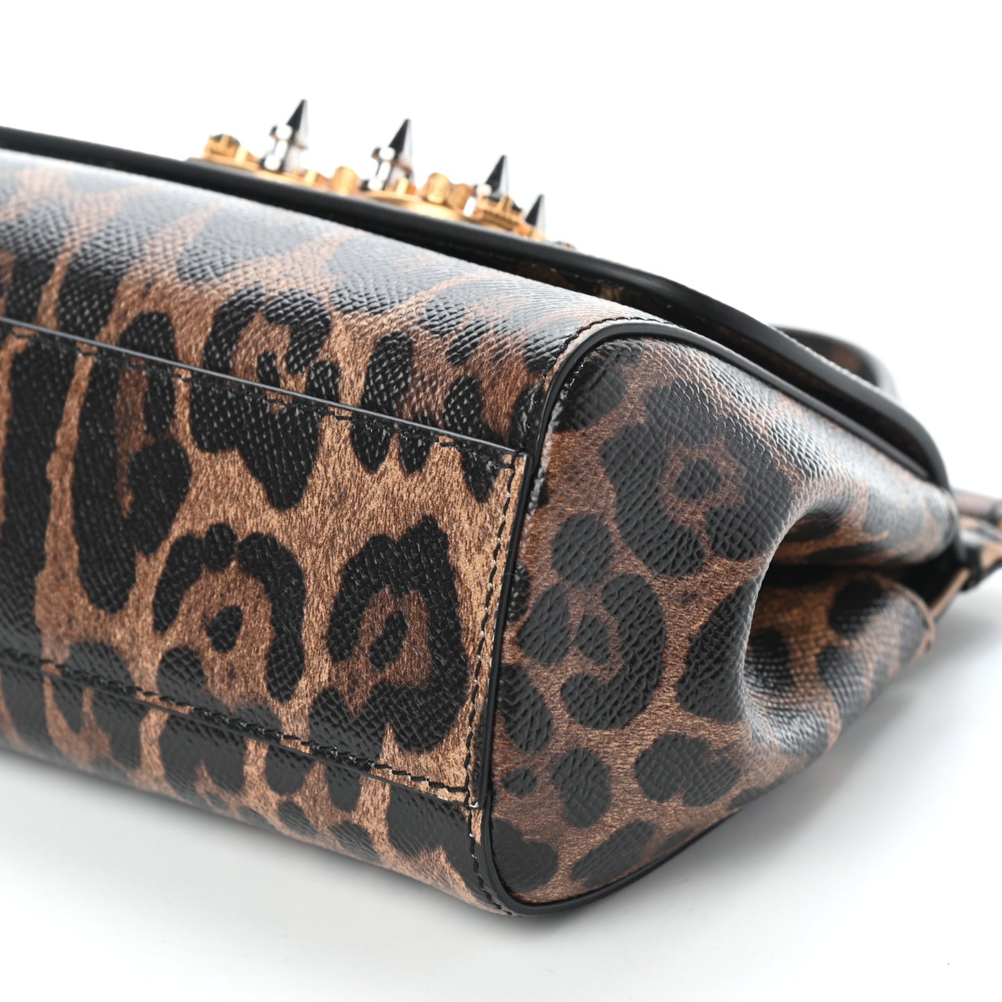Dauphine Studded Leopard Print Mini Miss Sicily Satchel Naturale