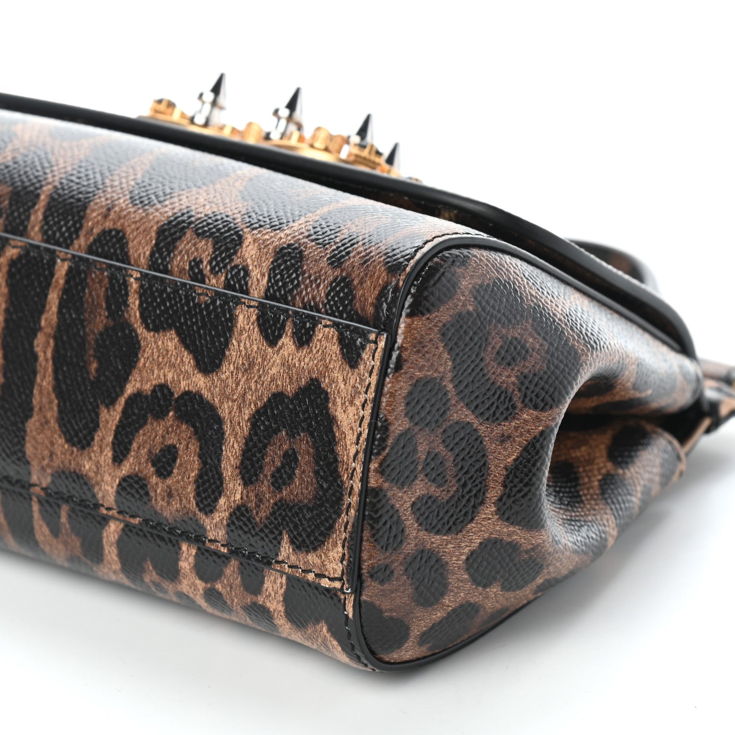 Dolce & Gabbana Dauphine Studded Leopard Print Mini Miss Sicily Satchel Naturale 8 of 8