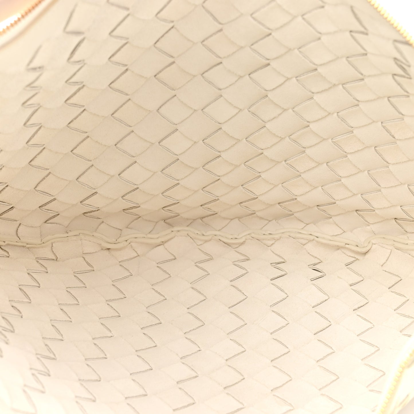 Nappa Intrecciato Medium Turn Pouch White