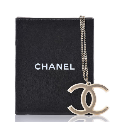 Chanel CC Pendant Necklace Gold White 6 of 6