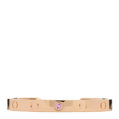 Cartier 18K Pink Gold Pink Sapphire LOVE Cuff Bracelet 16 1 of 3