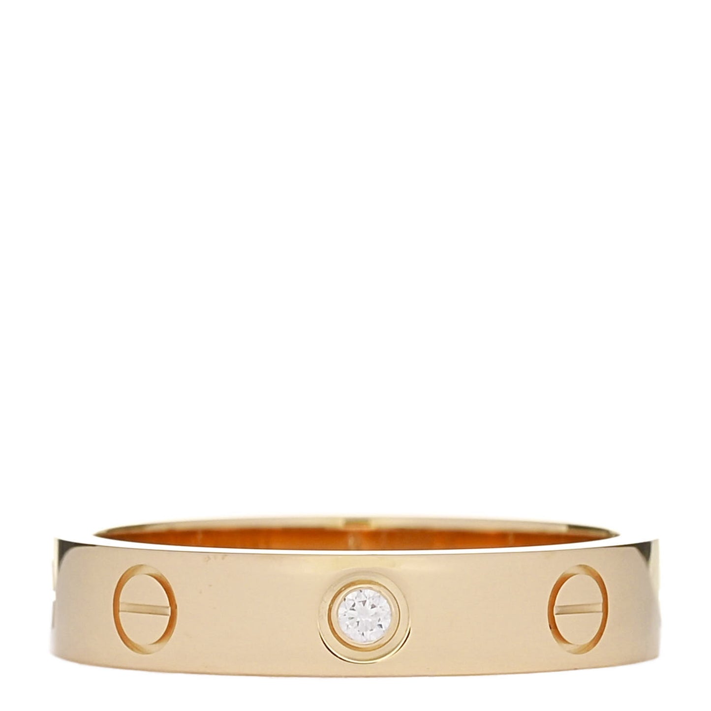 18K Yellow Gold Diamond 4mm LOVE Wedding Band Ring 54 6.75