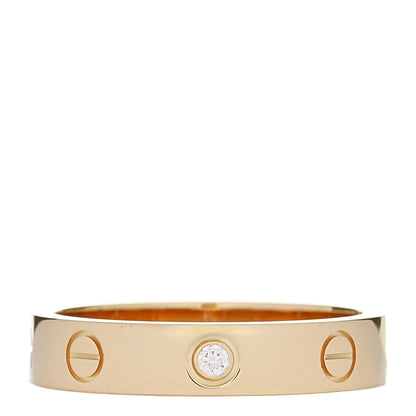 Cartier 18K Yellow Gold Diamond 4mm LOVE Wedding Band Ring 54 6.75 1 of 4