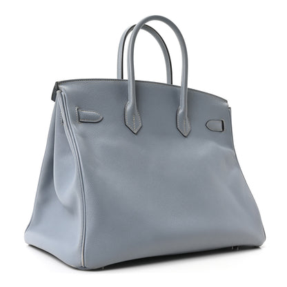 Hermes Epsom Birkin 35 Bleu Lin 2 of 9