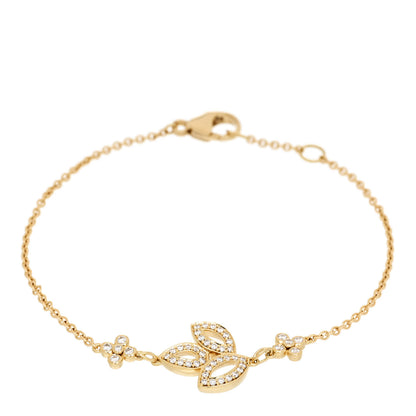 Harry Winston 18K Yellow Gold Diamond Lily Cluster Bracelet 1 of 4