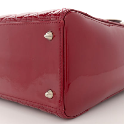 Christian Dior Patent Cannage Medium Lady Dior Red 10 of 12