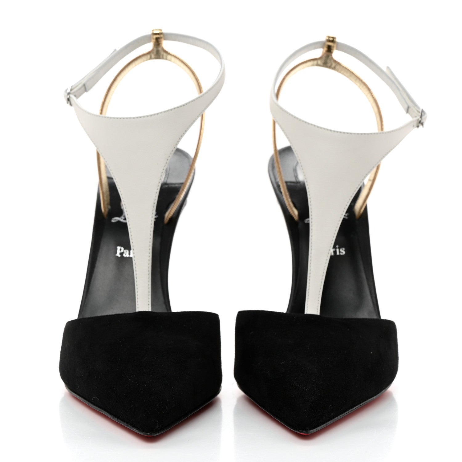 Christian Louboutin Suede Nappa Athina 100 Slingback Pump 39 Black Multicolor 2 of 8