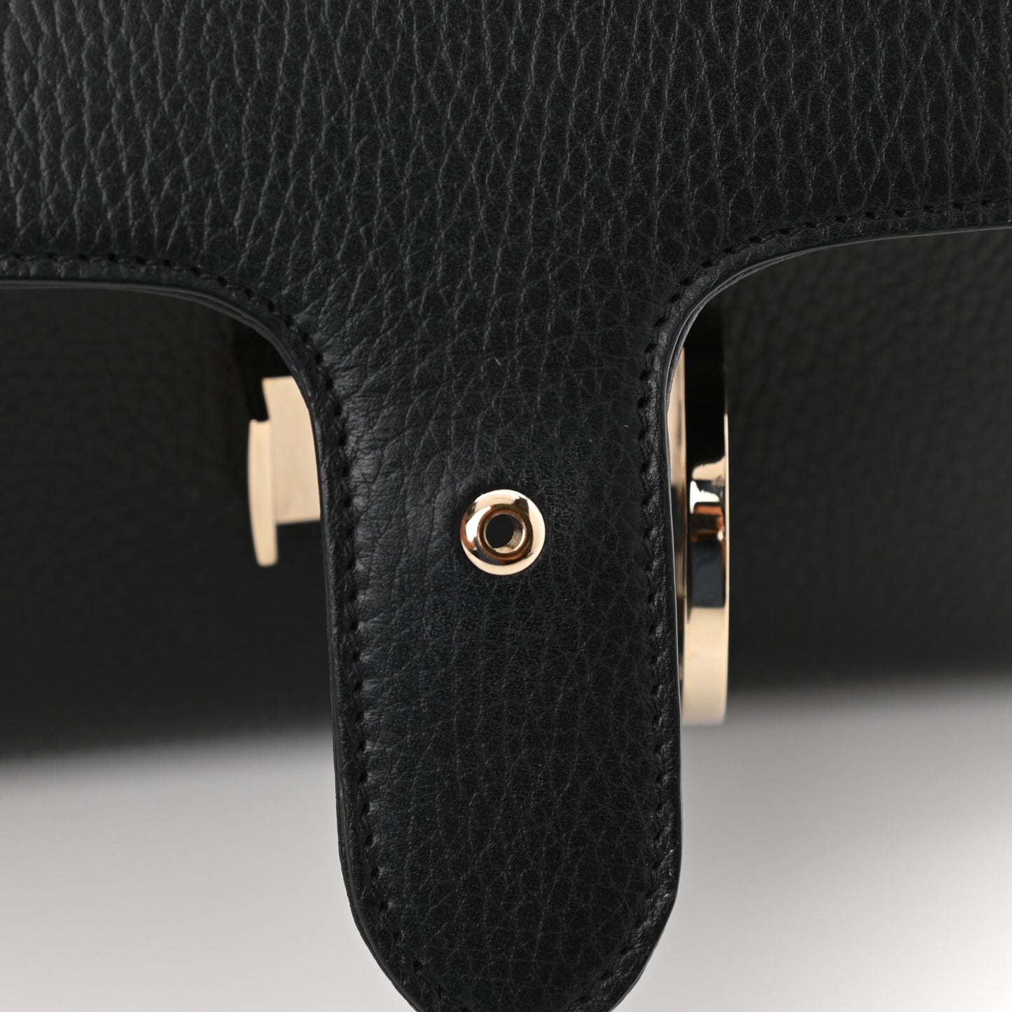 Dollar Calfskin Interlocking G Top Handle Shoulder Bag Black