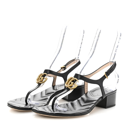Gucci Nappa Matelasse Double G 35mm Thong Sandals 40.5 Black 4 of 8