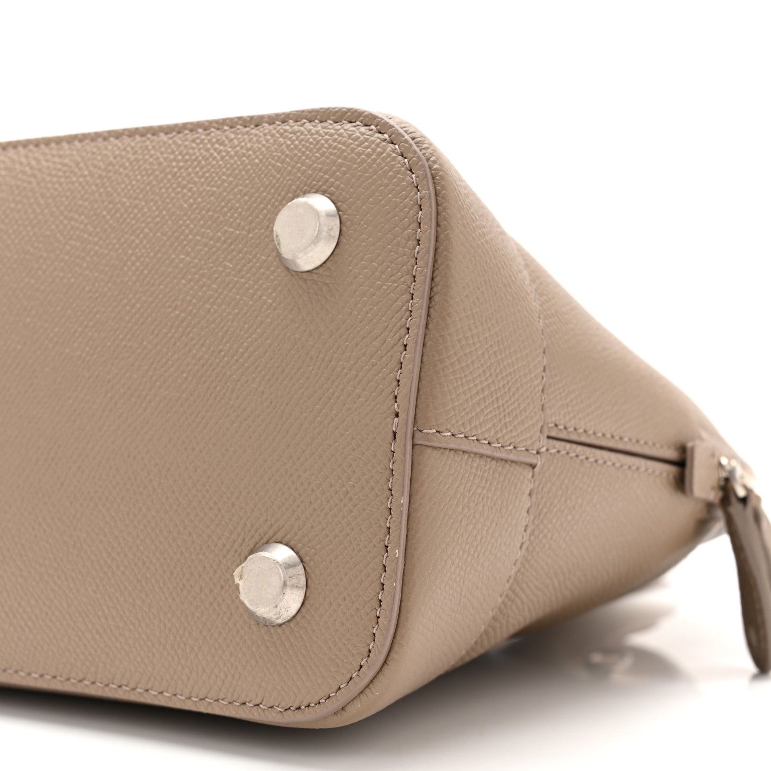 Balenciaga Signature Grained Calfskin Logo S Ville Top Handle Bag Mink Grey White 10 of 11