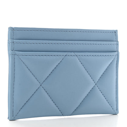 Chanel Lambskin Quilted Chanel 19 Card Holder Blue 3 of 8