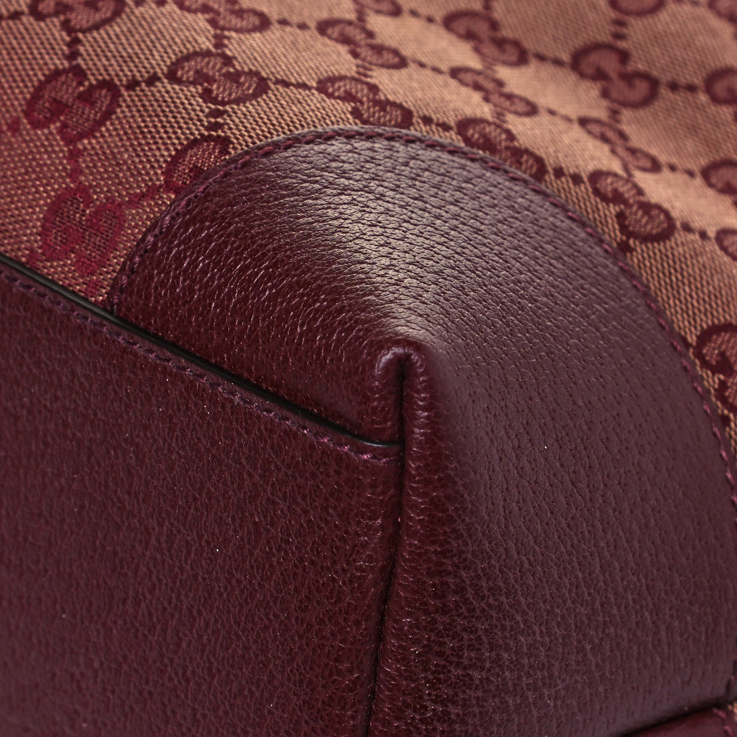 Gucci Monogram Textured Dollar Calfskin Web Medium Ophidia Shopping Tote Sahara Rubino Chardonnay 10 of 12